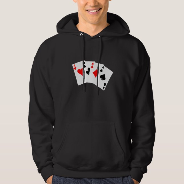 Credit Card Poker Casino Deck Gambling Hoodie (Front)