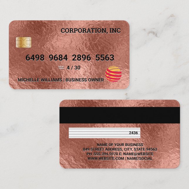 Credit Card | Rose Gold Foil (Front/Back)