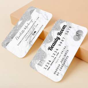 Credit card silver glitter drips marble beauty