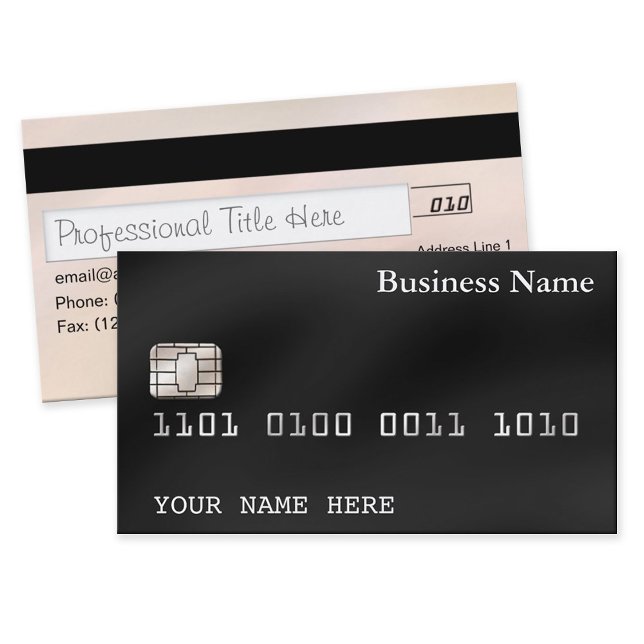 Credit Card style BUSINESS CARD (2-sided) black (Creator Uploaded)