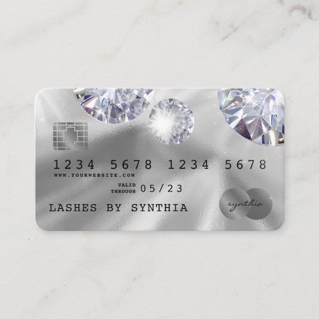 Credit Card Style Silver Diamond (Front)