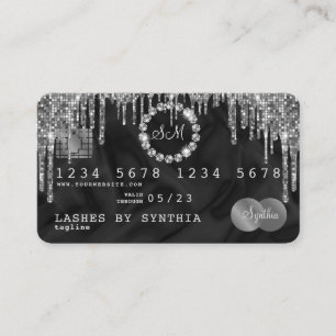 Credit Card Style Silver Diamond monogram