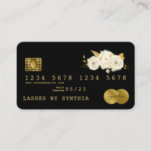 Credit Card Styled Black Floral Gold
