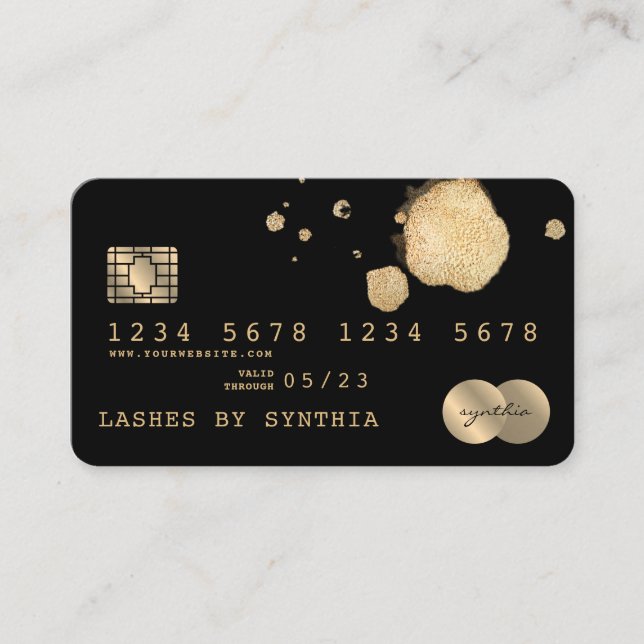 Credit Card Styled Black  Gold (Front)