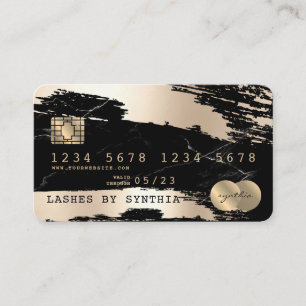 Credit Card Styled Black Marble  Gold