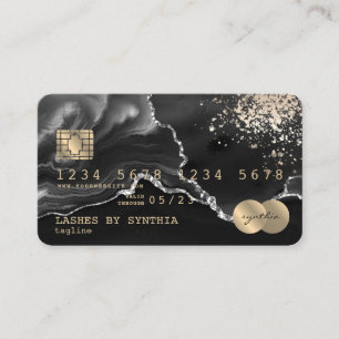 Credit Card Styled Black Marble Gold