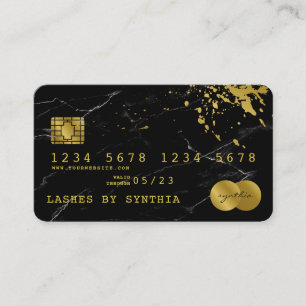 Credit Card Styled Black Marble Gold