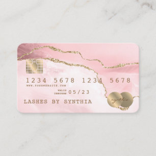 Credit Card Styled Blush Pink Agate
