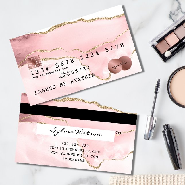 Credit Card Styled Blush Pink Agate Rose Gold (Creator Uploaded)