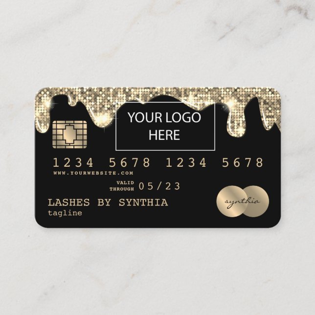 Credit Card Styled Dripping Gold add logo (Front)