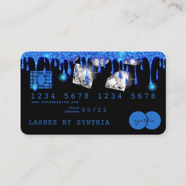 Credit Card Styled Dripping Gold Diamonds (Front)