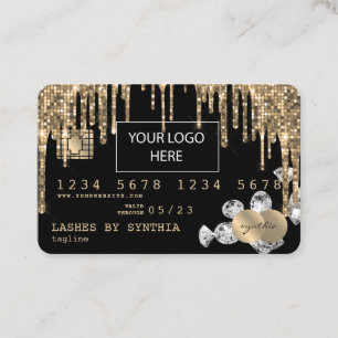 Credit Card Styled Dripping Gold diamonds