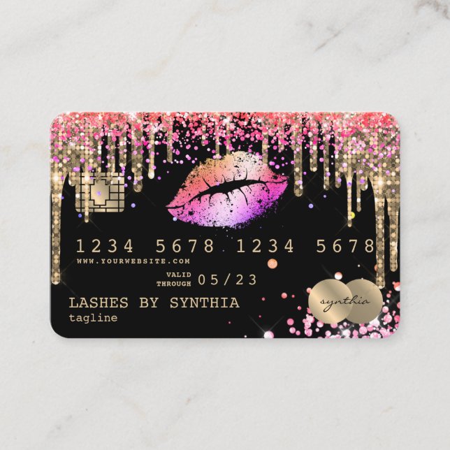 Credit Card Styled Dripping Gold diamonds (Front)