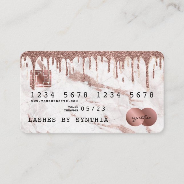 Credit Card Styled Dripping Gold Marble (Front)