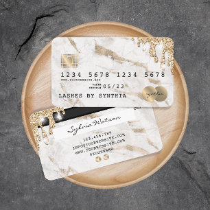 Credit Card Styled Dripping Gold Marble
