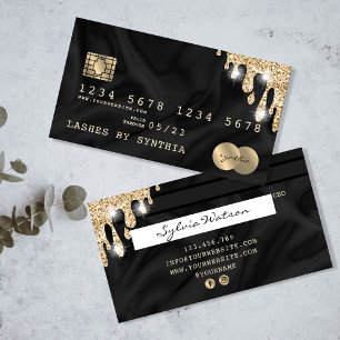 Credit Card Styled Dripping Gold Silk
