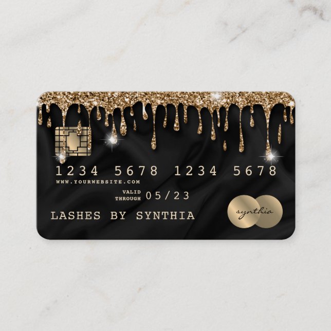 Credit Card Styled Dripping Gold Silk (Front)