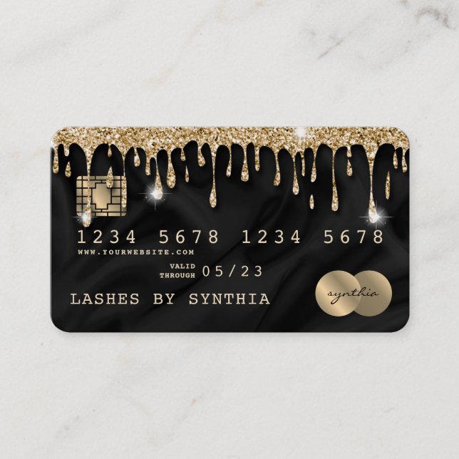 Credit Card Styled Dripping Gold Silk (Front)