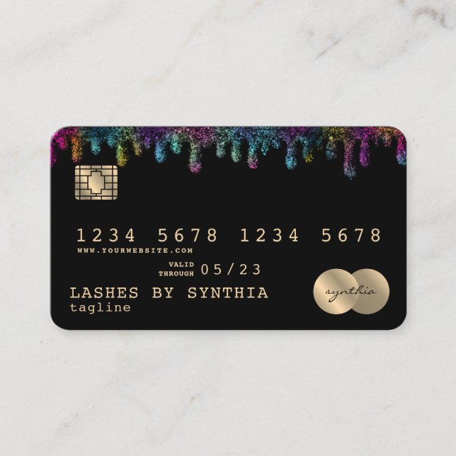 Credit Card Styled Dripping Unicorn mermaid (Front)