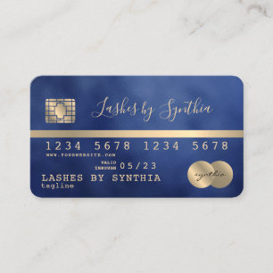 Credit Card Styled Gold and Navy add your name