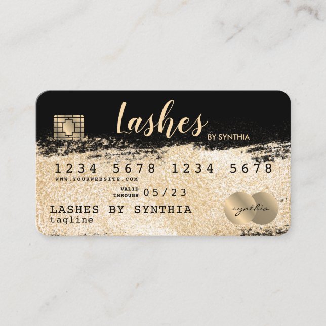 Credit Card Styled Gold Brush add your name (Front)