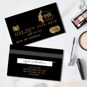 Credit Card Styled Gold Hair Stylist