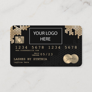 Credit Card Styled gold honeycomb feminine logo