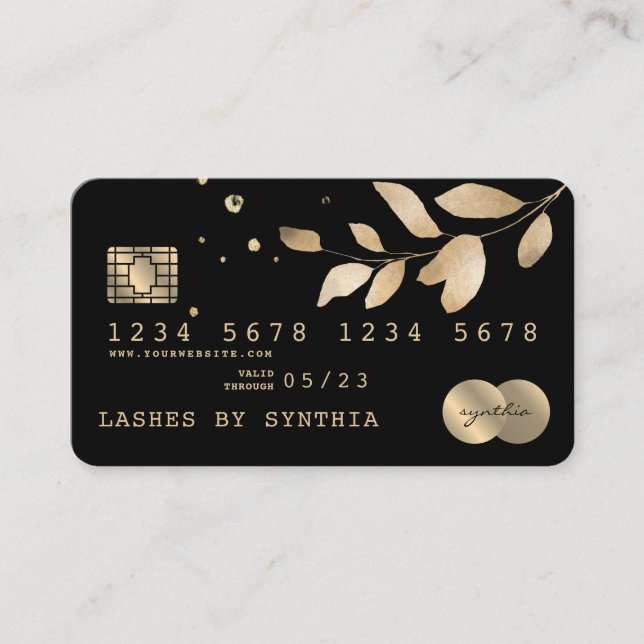 Credit Card Styled Greenery Gold (Front)