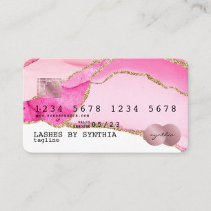 Credit Card Styled Pink Agate Gold Makeup