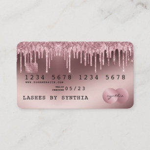 Credit Card Styled Rose Gold Dripping Gold