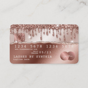 Credit Card Styled Rose Gold Glitter Drips