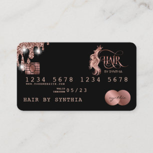 Credit Card Styled Rose Gold Hair Stylist