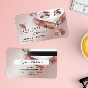 Credit Card Styled Rose Gold Long Lash thorn paper