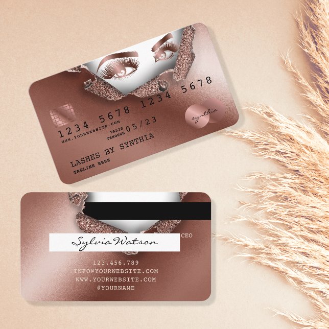 Credit Card Styled Rose Gold Long Lash thorn paper (Creator Uploaded)