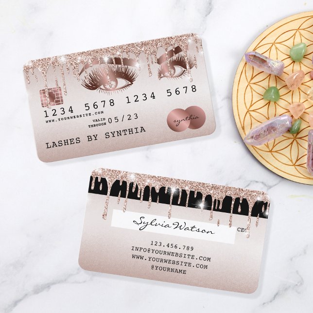 Credit Card Styled Rose Gold Long Lashes (Creator Uploaded)