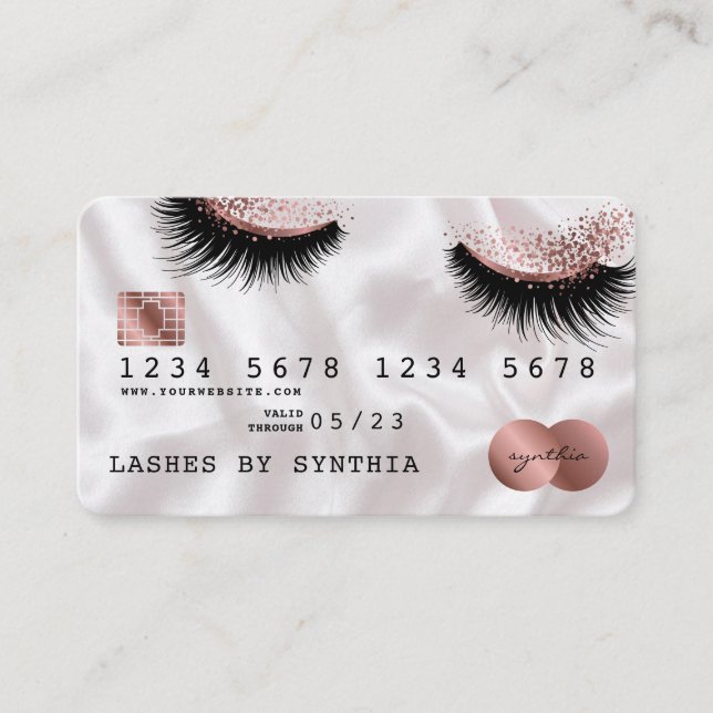 Credit Card Styled Rose Gold Long Lashes (Front)