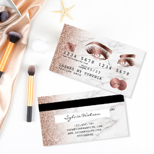 Credit Card Styled Rose Gold Marble Long Lashes