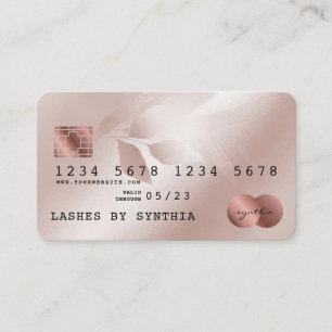 Credit Card Styled Rose Gold Watercolor Floral