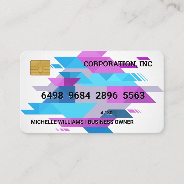 Credit Card | Triangles Colourful Abstract (Front)