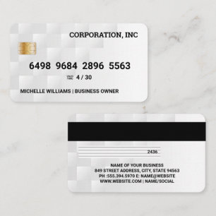 Credit Card White Geometric Modern Pattern