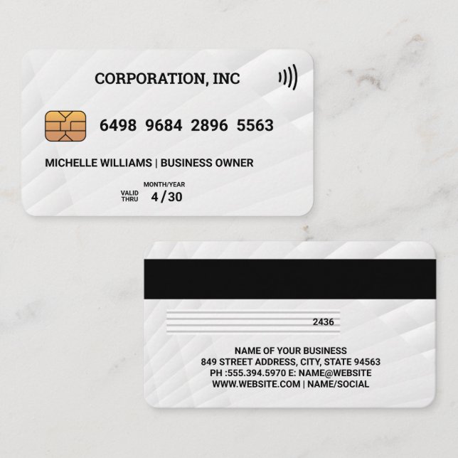 Credit Card | White Panels Pattern (Front/Back)