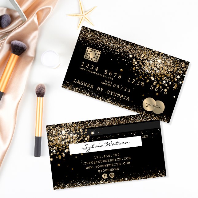 Credit Debit Card Styled Glitter Gold (Creator Uploaded)