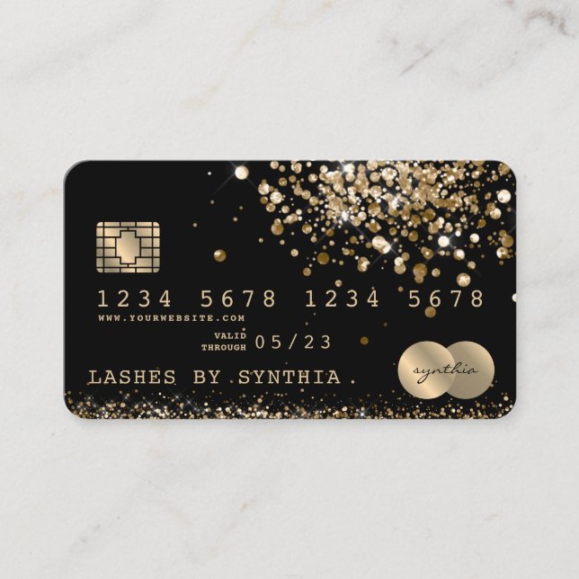 Credit Debit Card Styled Glitter Gold (Front)