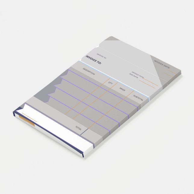 Credit Note Invoice Post It Note Art booklet (Angled)