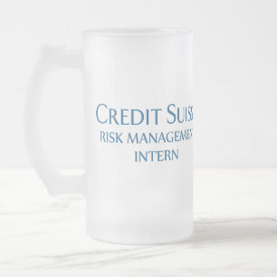 Credit Suisse Risk Management Intern Frosted Glass Beer Mug