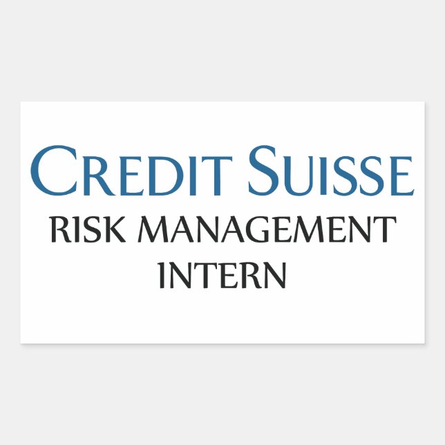 Credit Suisse Risk Management Intern Rectangular Sticker (Front)