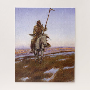 Cree Indian Charles M Russell  Native American Art Jigsaw Puzzle