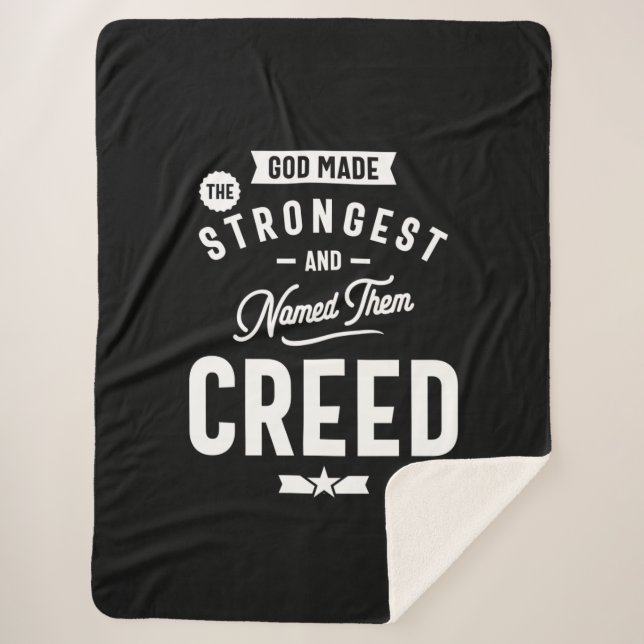Creed Personalised Name Birthday Gift Sherpa Blanket (Front)