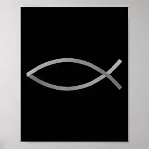 Creed With Style Jesus Fish Christian Symbol  Poster