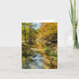 Creek Autumn Reflections Vertical Thank You Card
